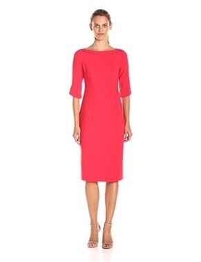 Black Halo - Red Nuelle Petal Sleeve Dress - Size 2
